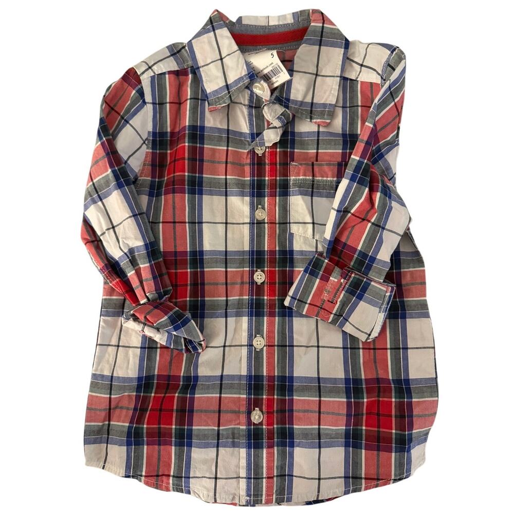 NEW OshKosh red paid shirt size 5